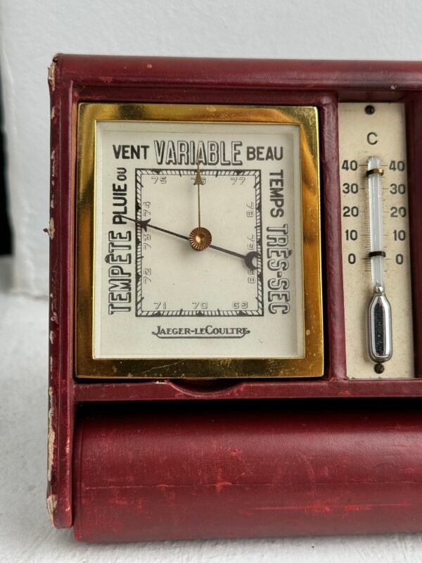 Jaeger LeCoultre Art Deco Travel Clock Weather Station 8 Day Double Signed Dial - Image 3