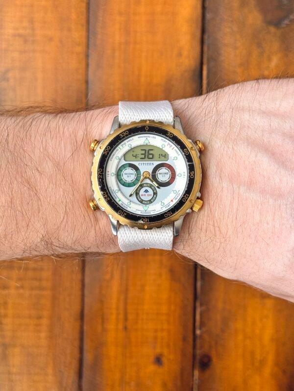 Vintage Citizen Analog Digital Yacht Timer Quartz Watch 40mm - Image 2