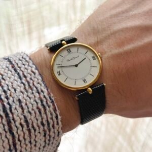 Bueche Girod Vintage Ultra Thin Manual Wind Watch 18k Serviced W/Box