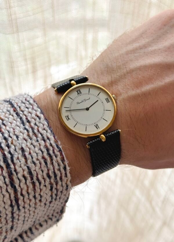 Bueche Girod Vintage Ultra Thin Manual Wind Watch 18k Serviced W/Box