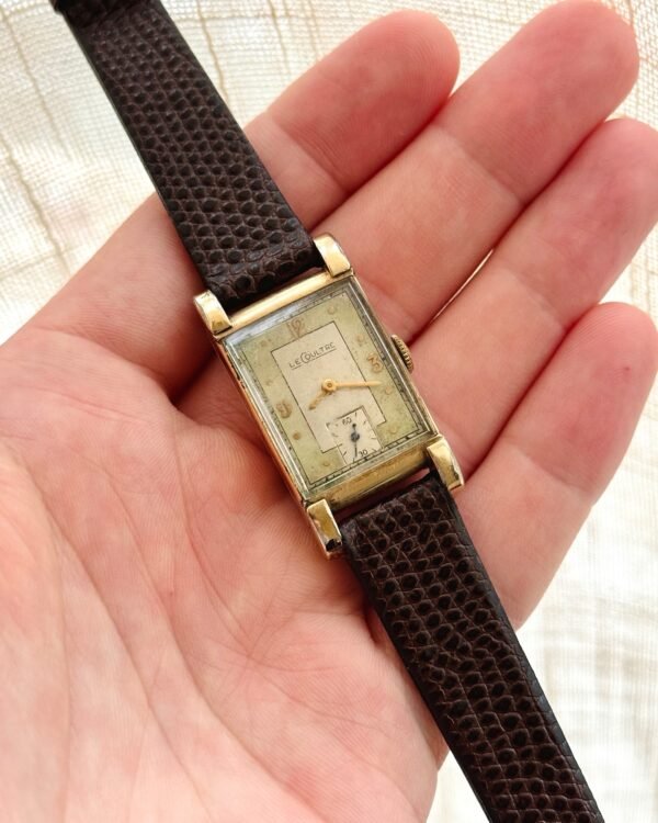 Vintage LeCoultre Manual Wind Tank Watch 10k Gold Filled - Image 2