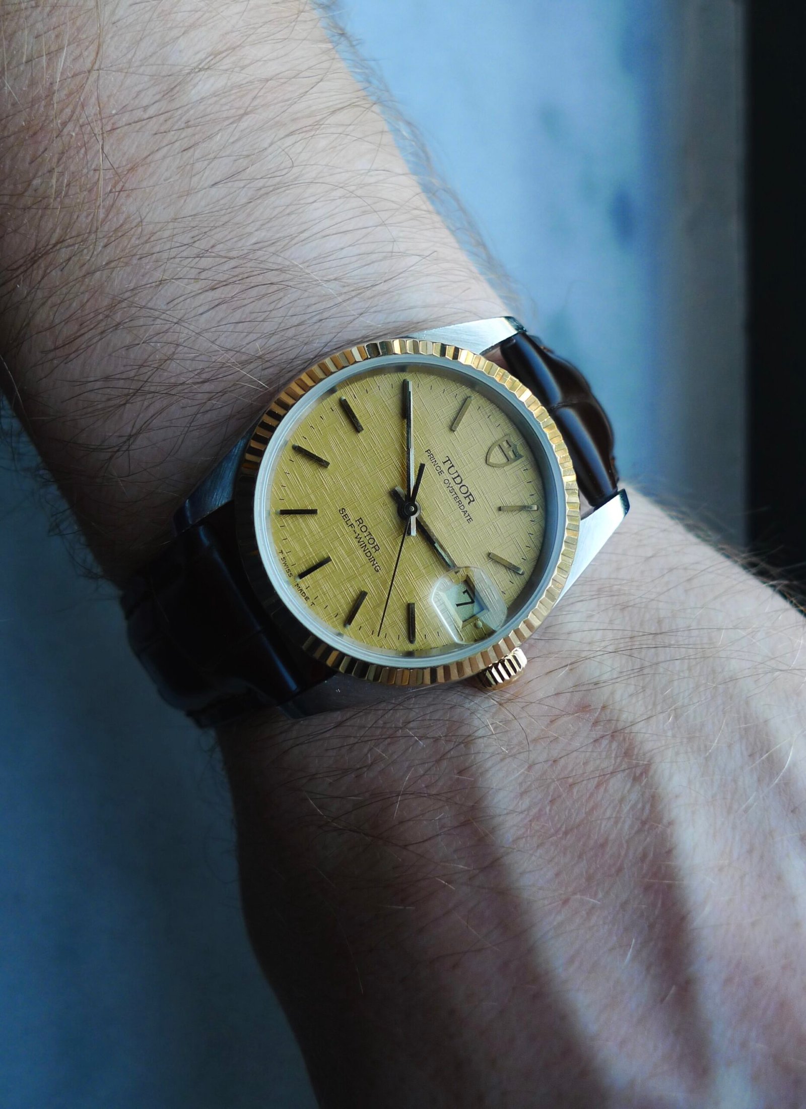 Vintage Tudor Prince Oysterdate 7934 Linen Dial 34mm Box and Papers