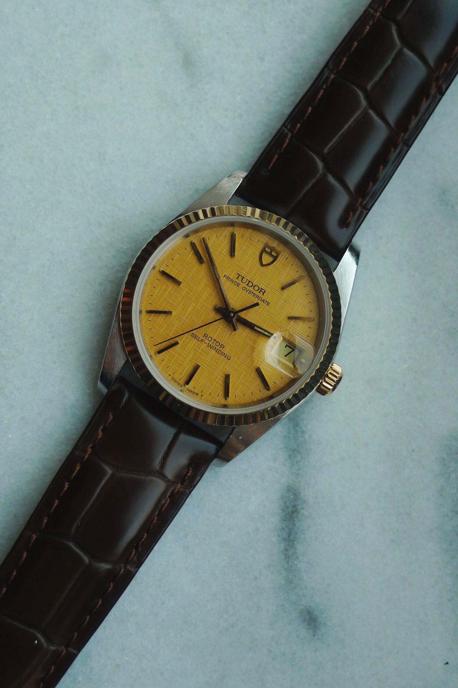 Vintage Tudor Prince Oysterdate 7934 Linen Dial 34mm Box and Papers - Image 3