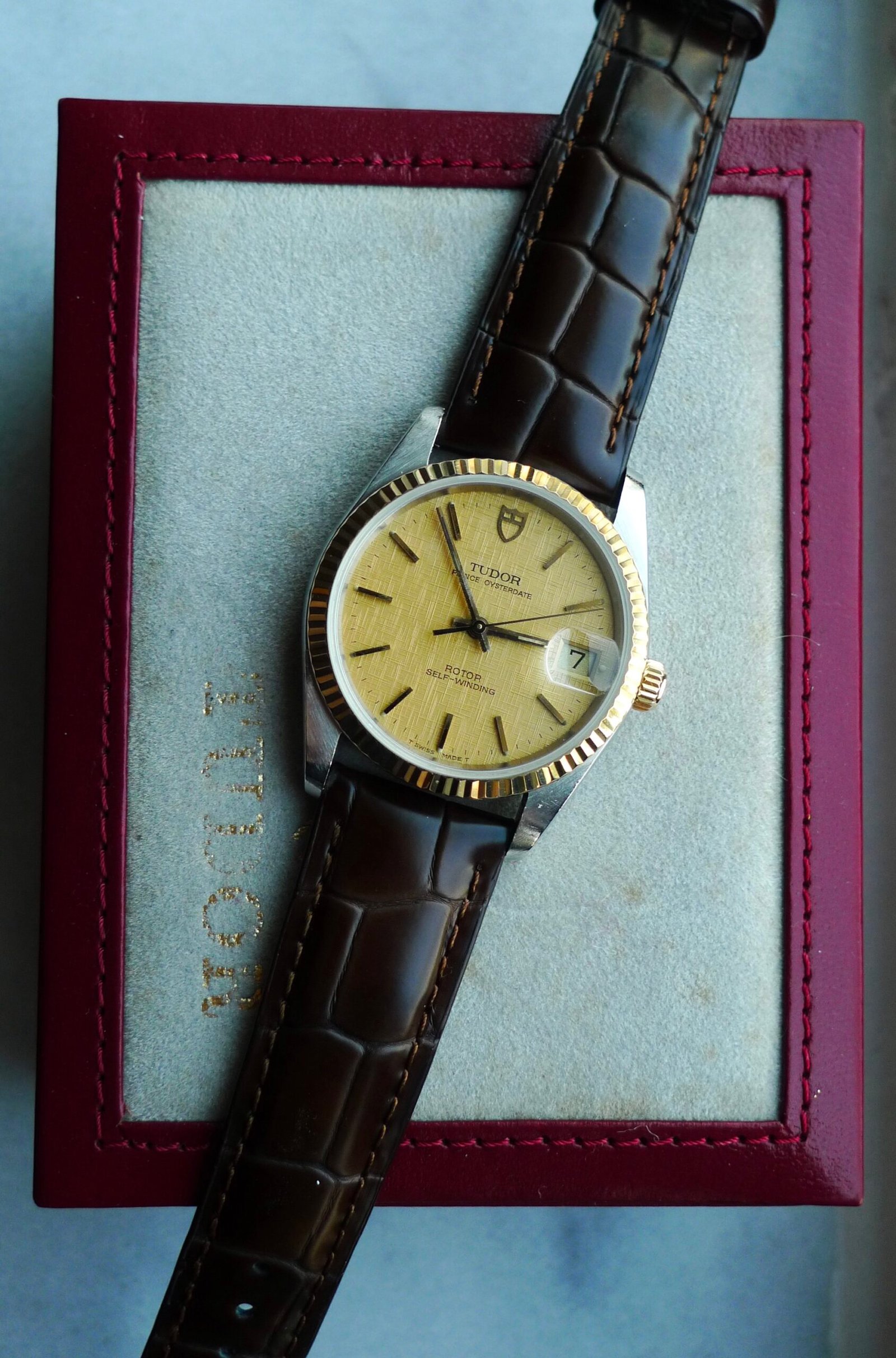 Vintage Tudor Prince Oysterdate 7934 Linen Dial 34mm Box and Papers - Image 9