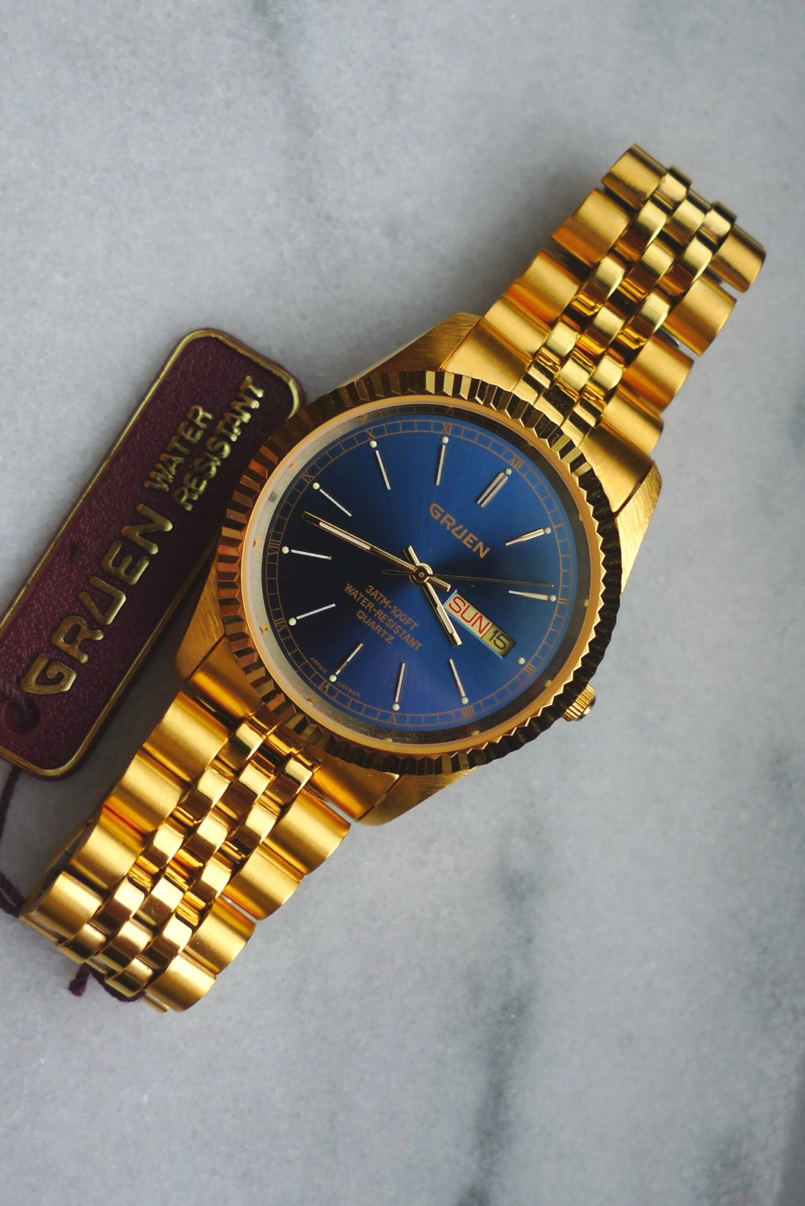 Gruen Day Date Blue Dial w/Box and Tags - Image 2