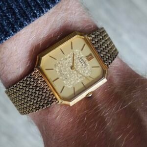 1981 Quartz Seiko Lassale 5390-5209 Gold Confetti Dial Integrated Bracelet