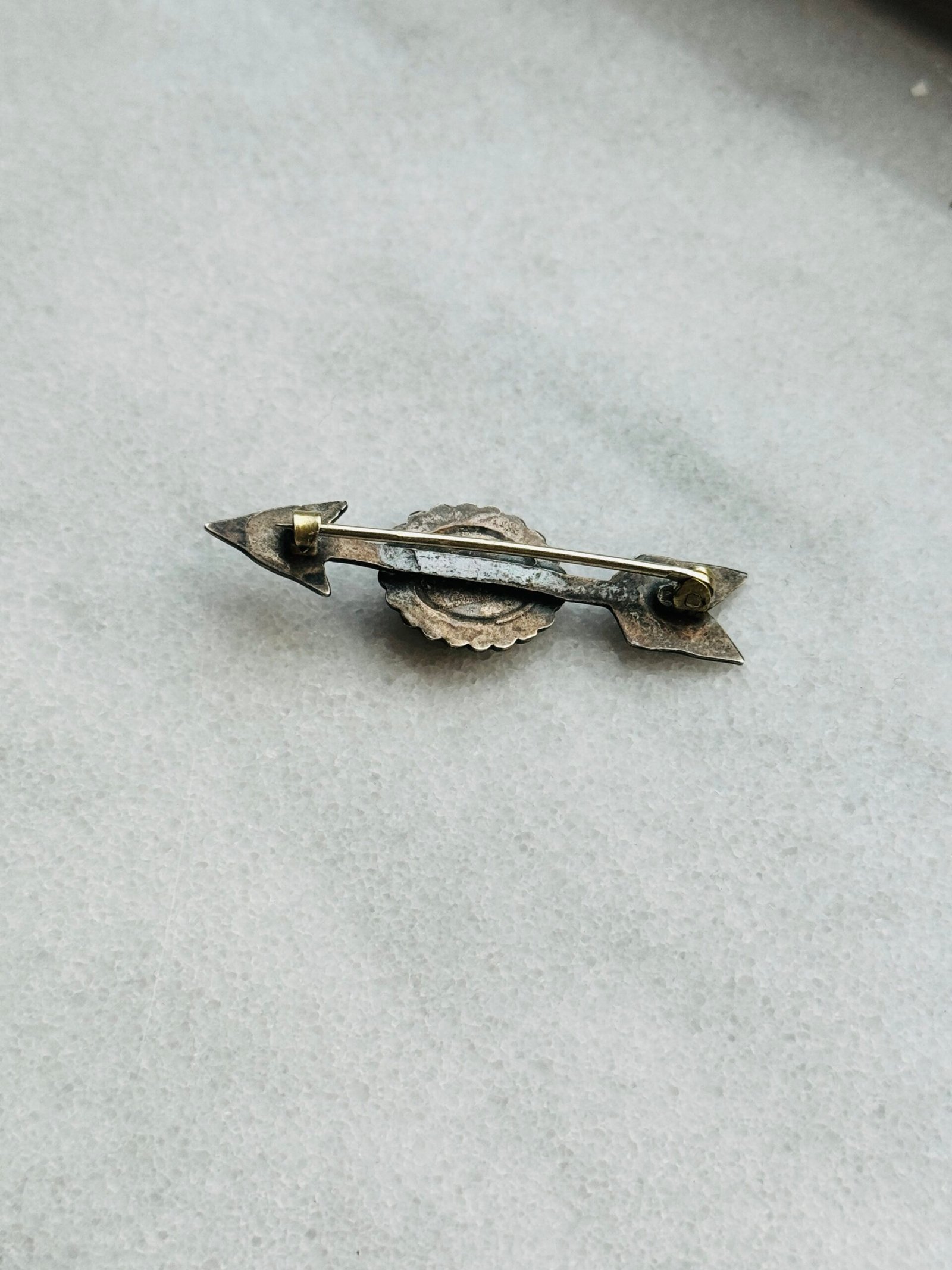 Vintage Fred Harvey Era Sterling Silver Turquoise Arrow Brooch - Image 4