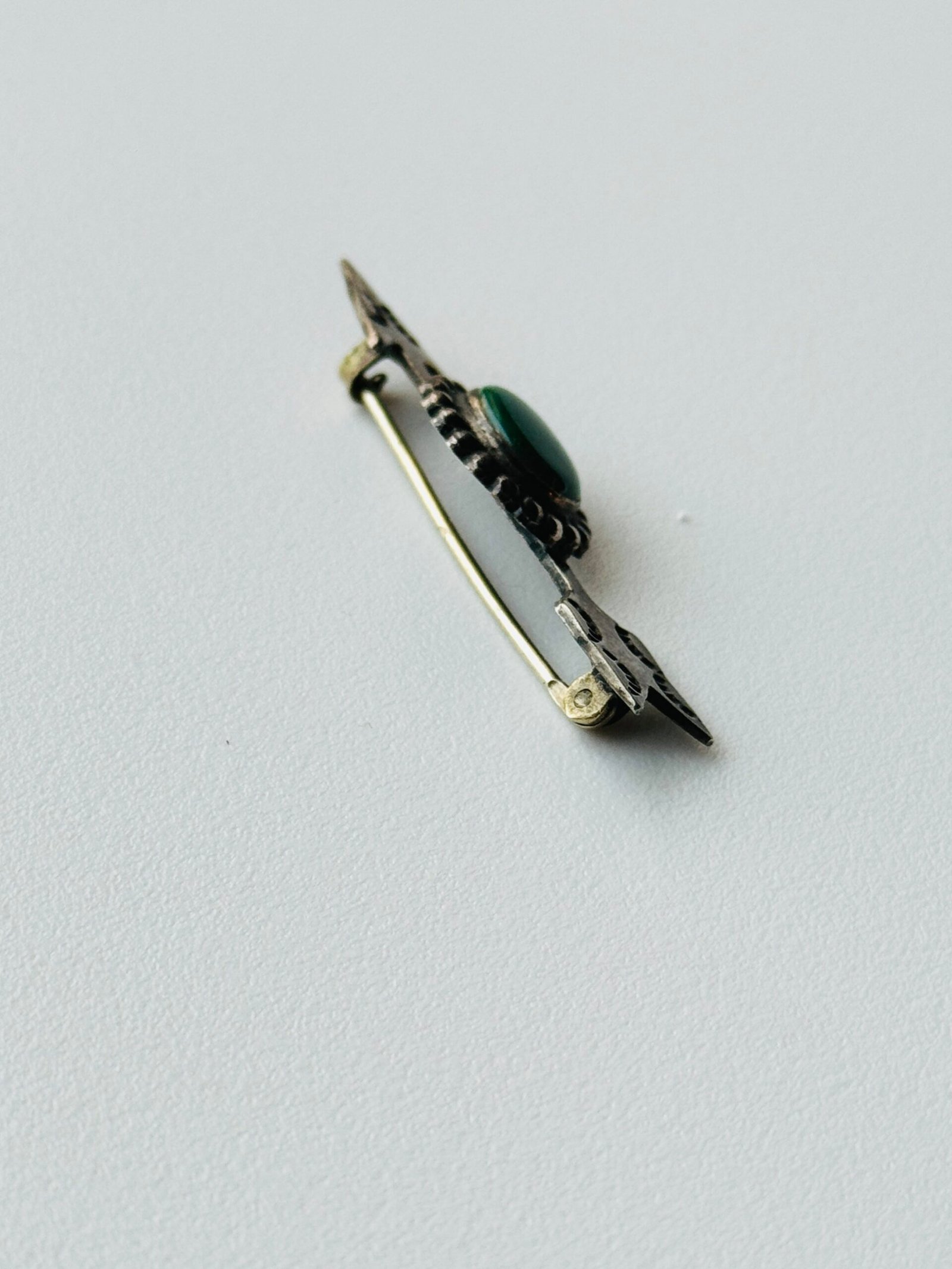 Vintage Fred Harvey Era Sterling Silver Turquoise Arrow Brooch - Image 3