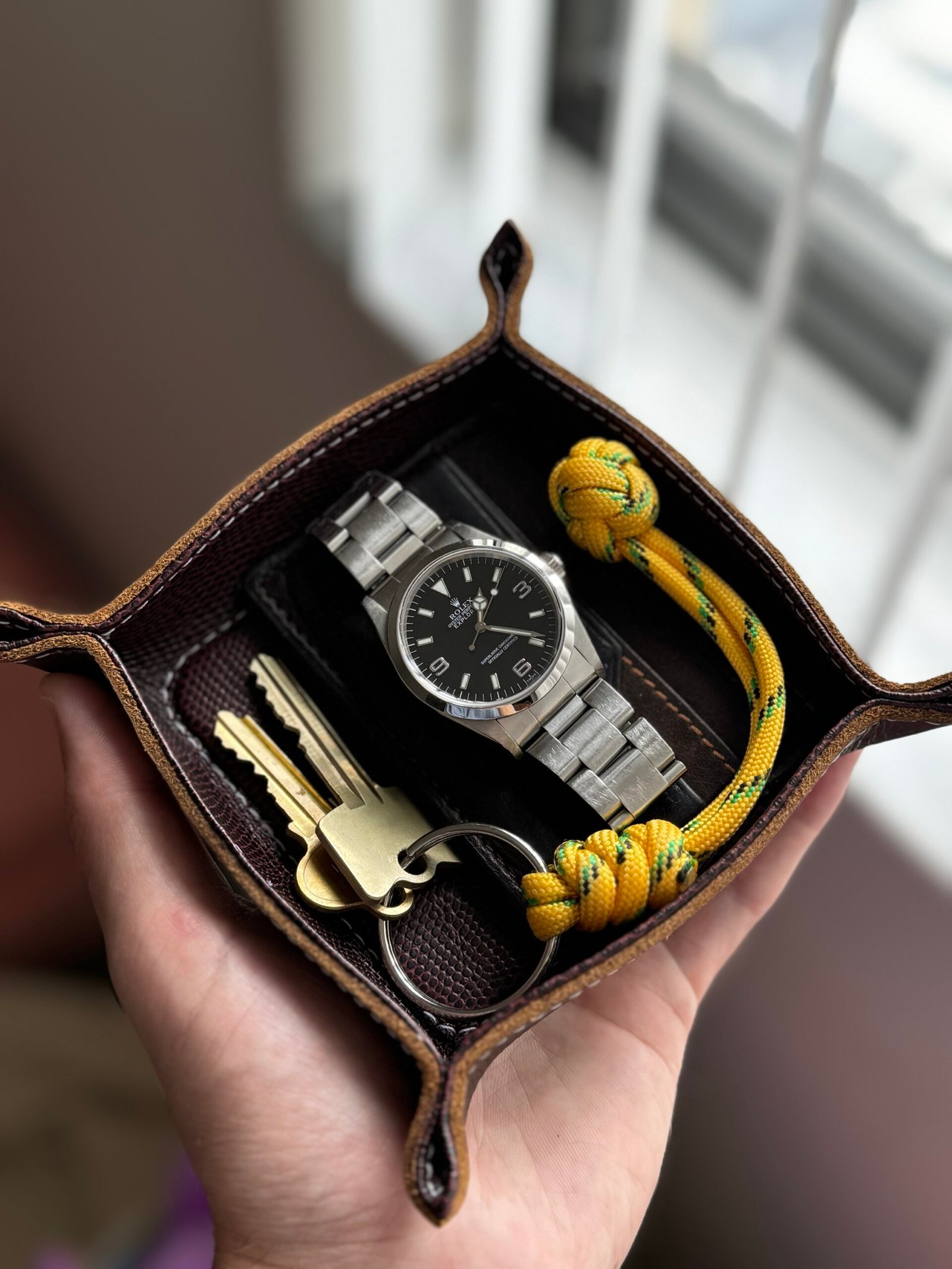 Handmade Leather Valet Tray 4x4 - Image 2