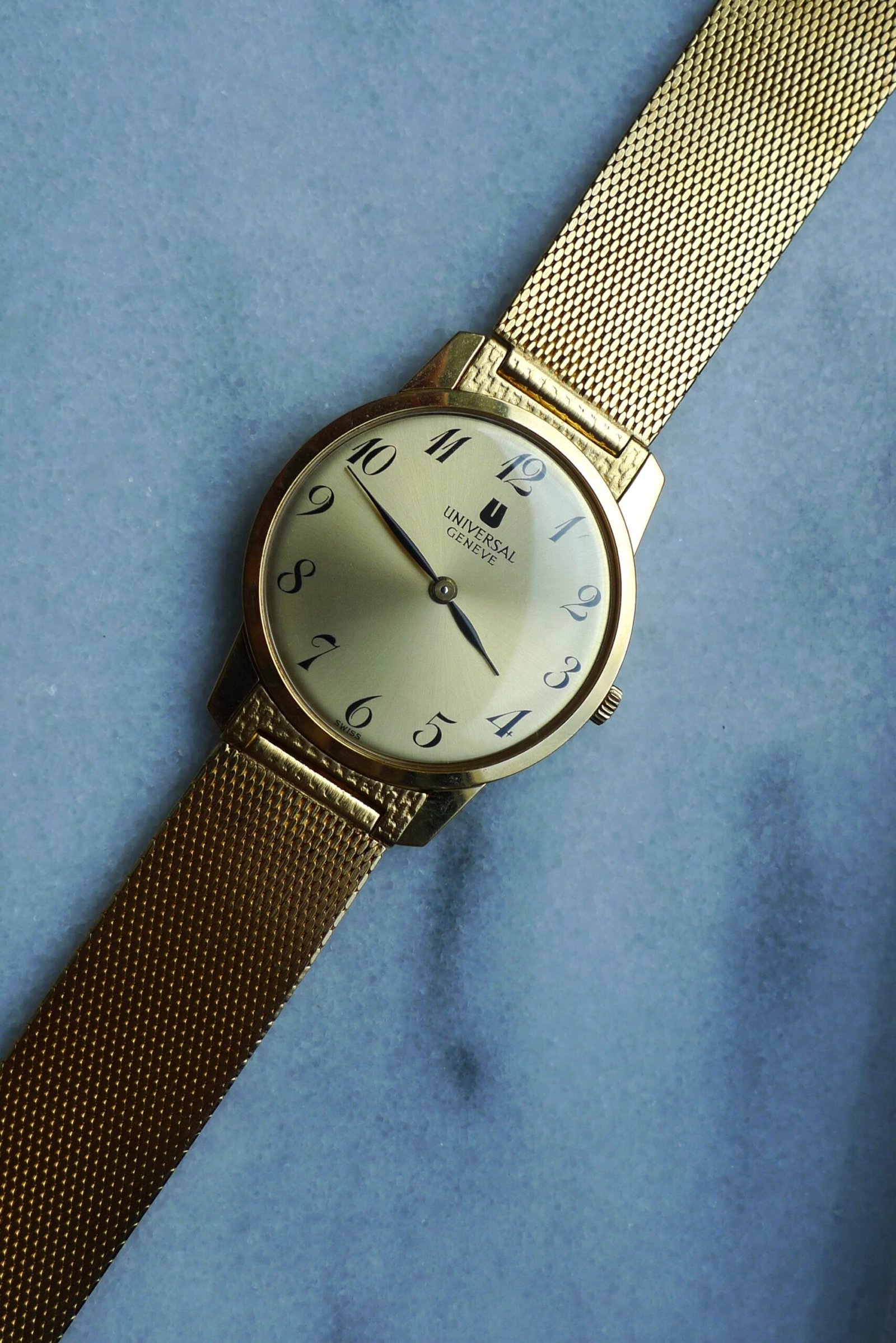 Universal Geneve Gold Plated Breguet Numerals 1960s - Image 4