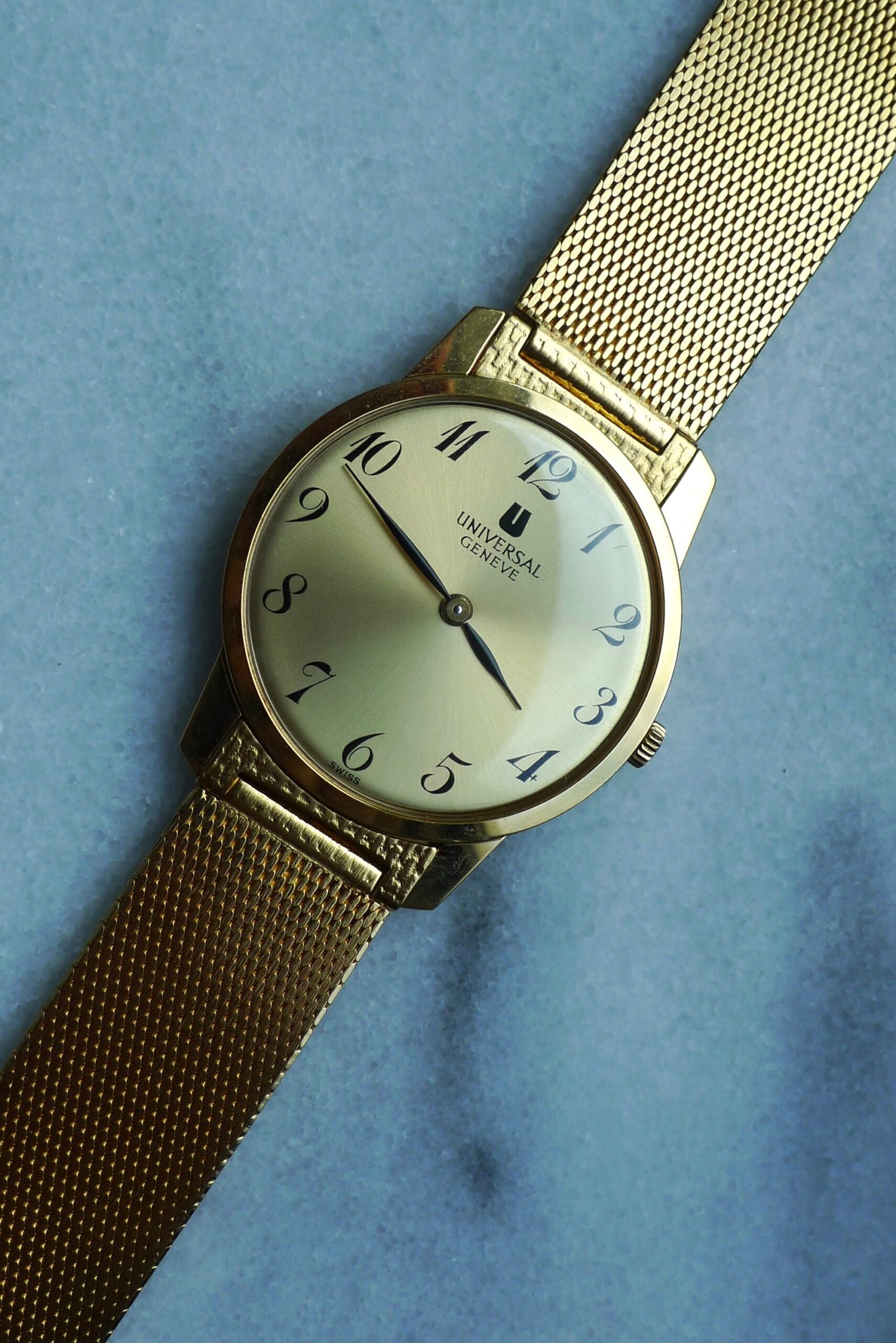 Universal Geneve Gold Plated Breguet Numerals 1960s - Image 5