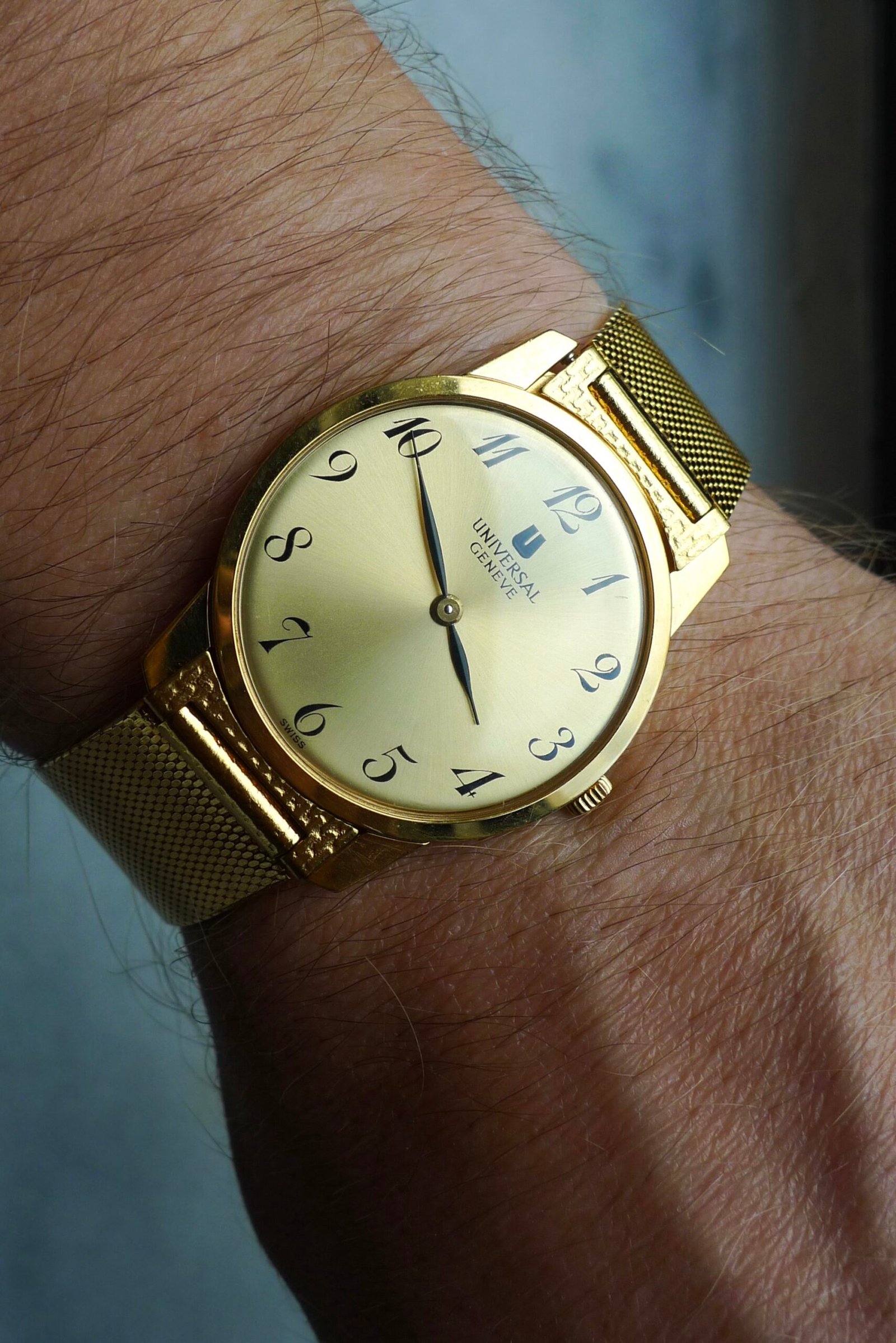 Universal Geneve Gold Plated Breguet Numerals 1960s - Image 3