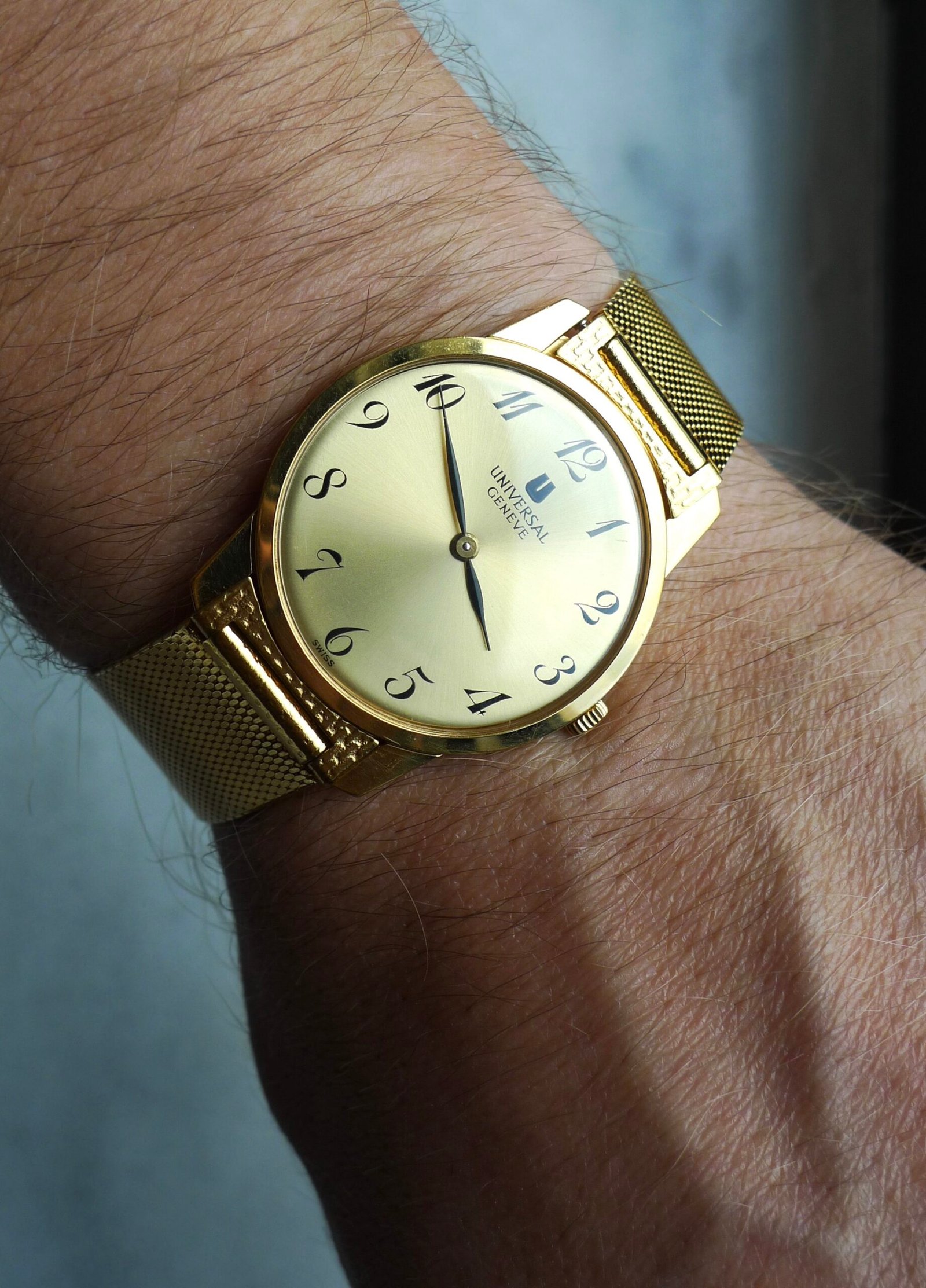 Universal Geneve Gold Plated Breguet Numerals 1960s - Image 2