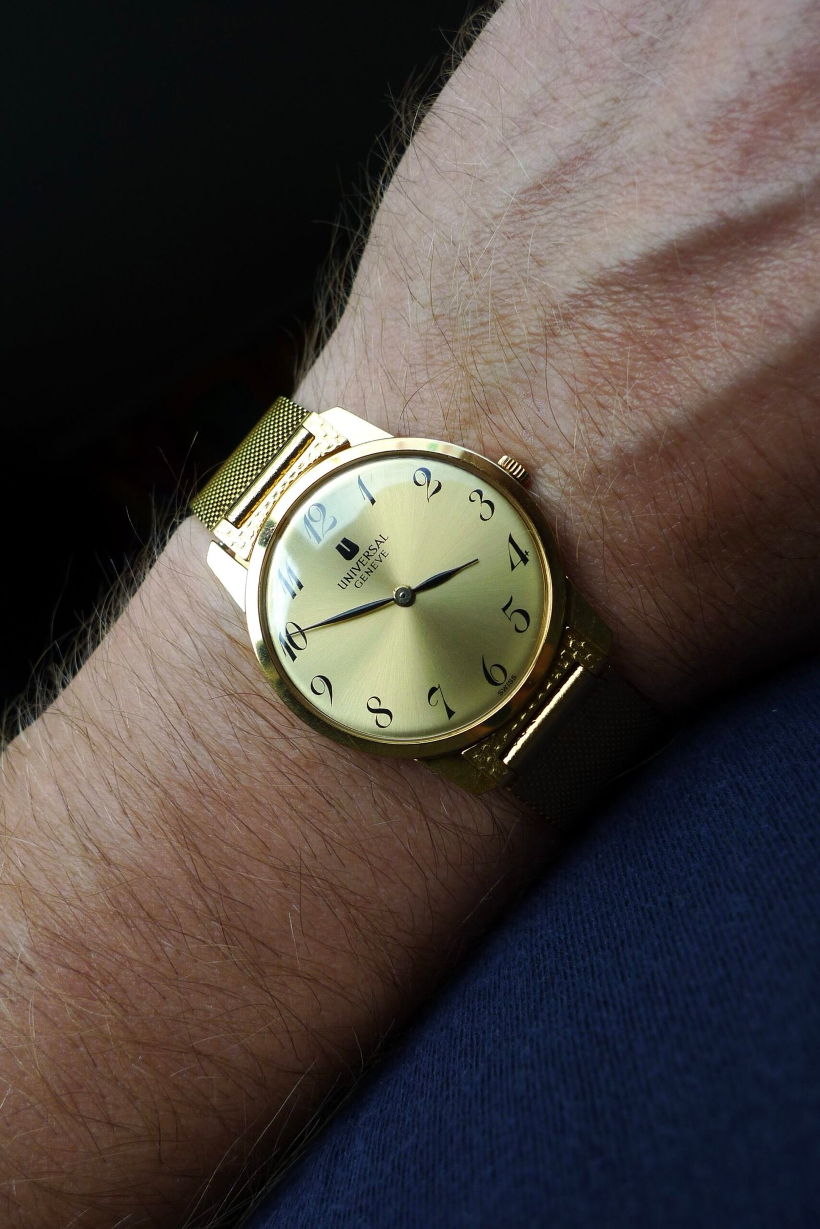 Universal Geneve Gold Plated Breguet Numerals 1960s