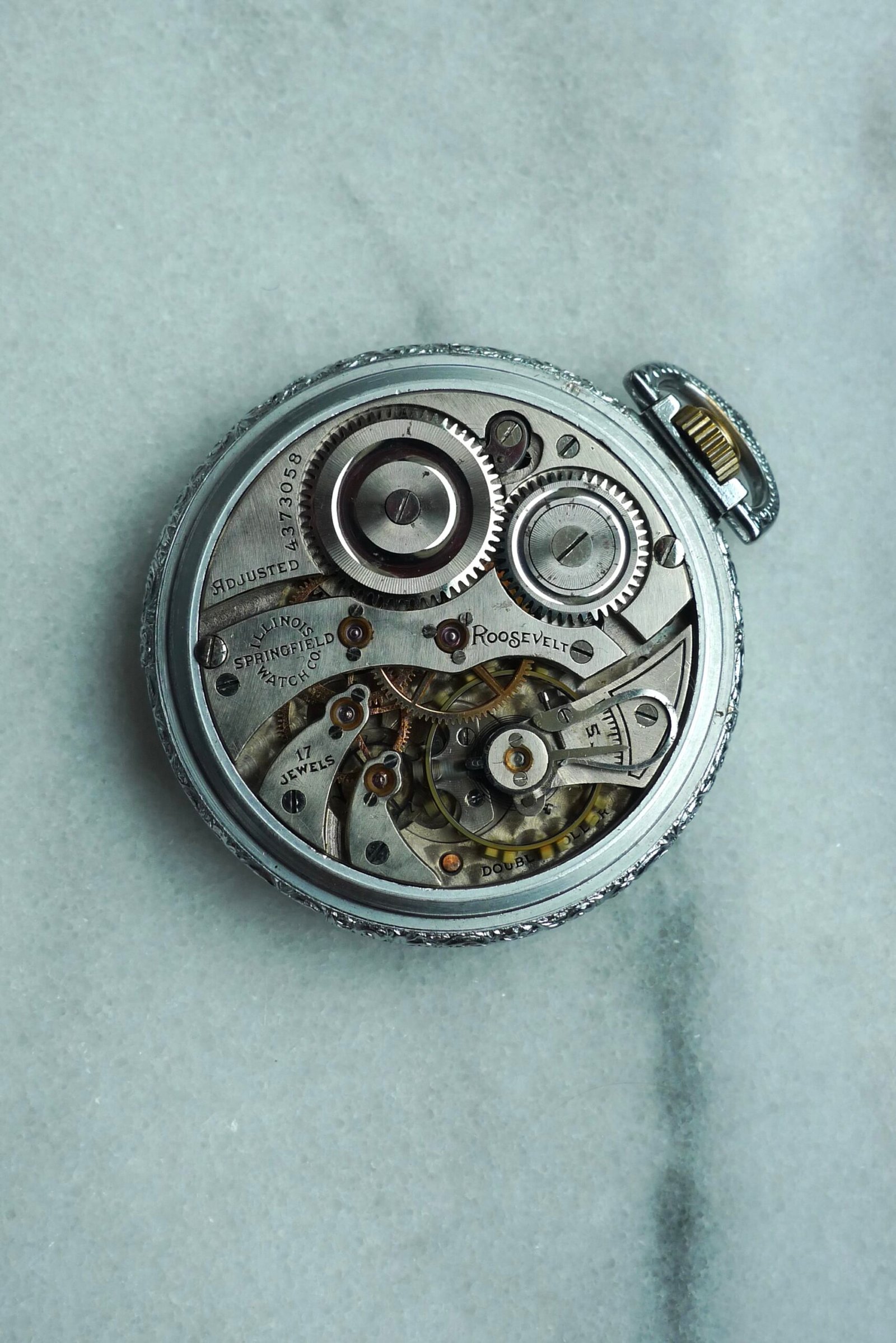 1923 Illinois 12s 17j Grade 405 Model 3 45mm Pocket Watch - Image 8
