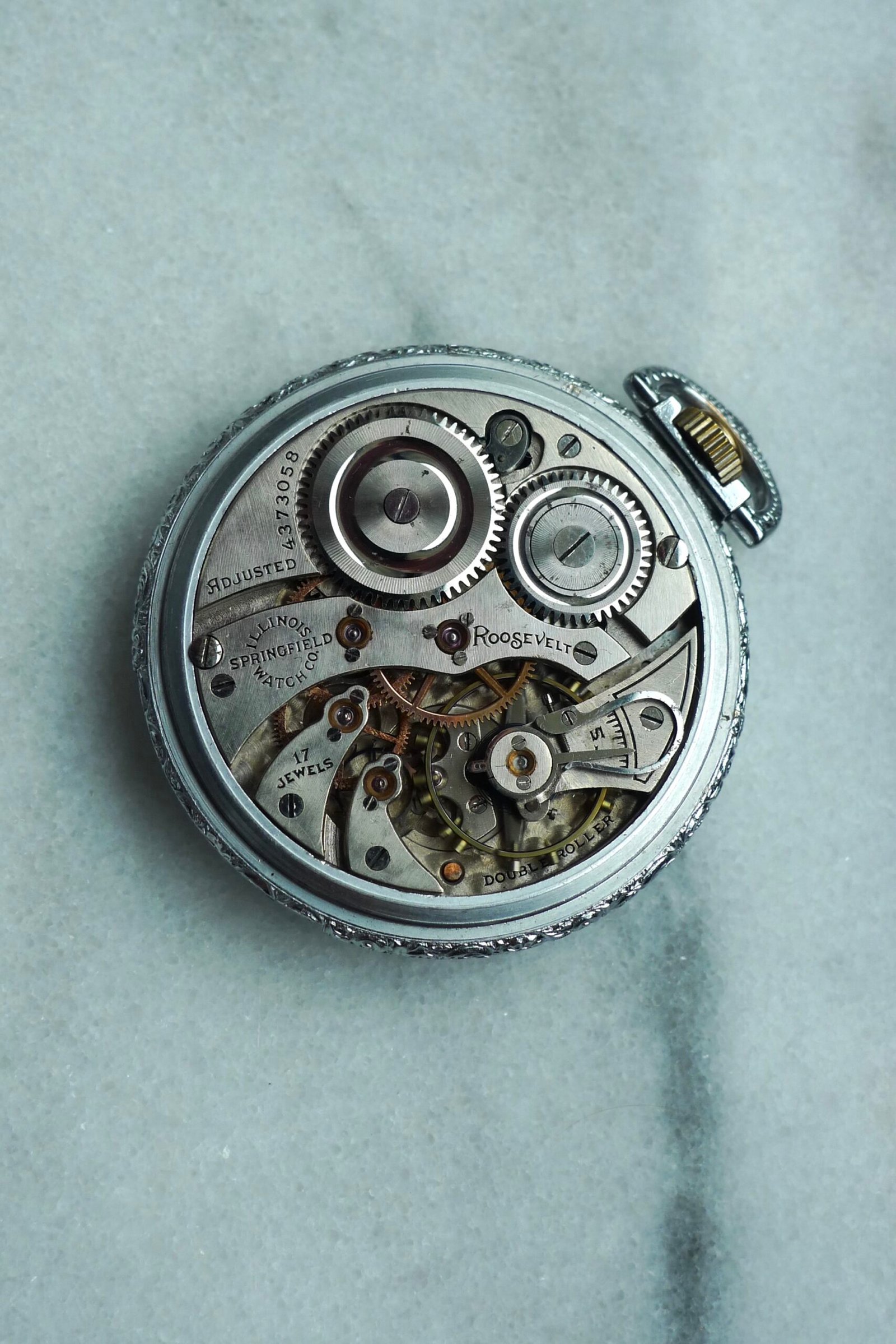1923 Illinois 12s 17j Grade 405 Model 3 45mm Pocket Watch - Image 7
